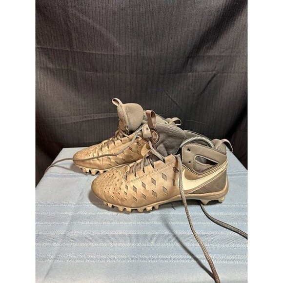 Nike Huarache 5 Lax Grey Lace Up Lacrosse Cleats Size 5Y Used No Box - Picture 1 of 6